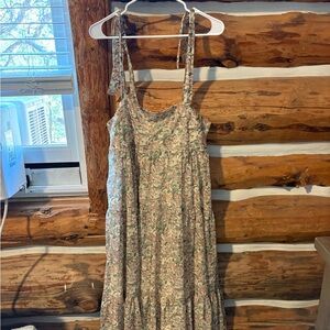 Baltic Born Floral Maxi Dress - Cream and Green